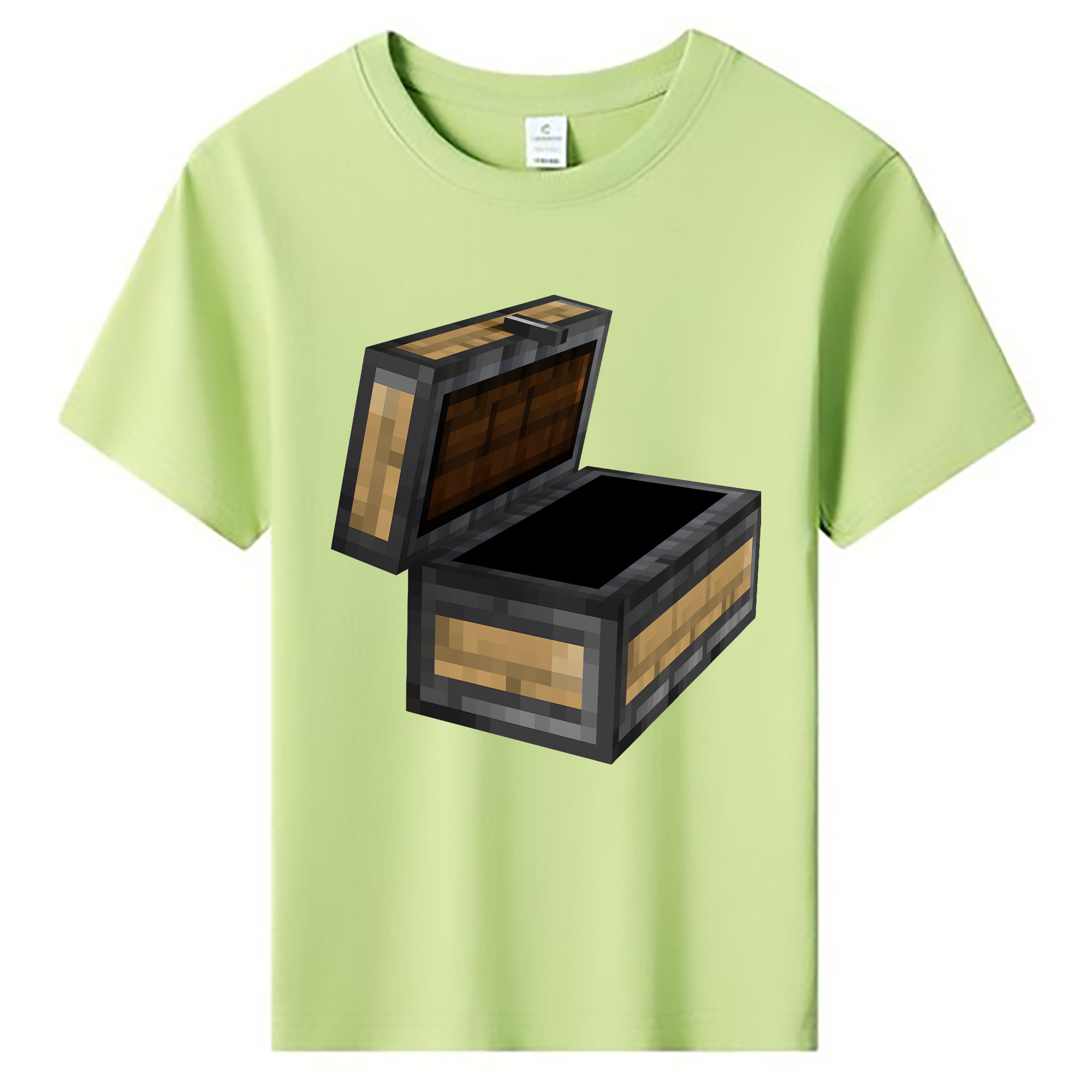 （画像用） マインクラフト ブロックの世界 Minecraft MC Block world 綿100％キッズTシャツ（フロントプリント）